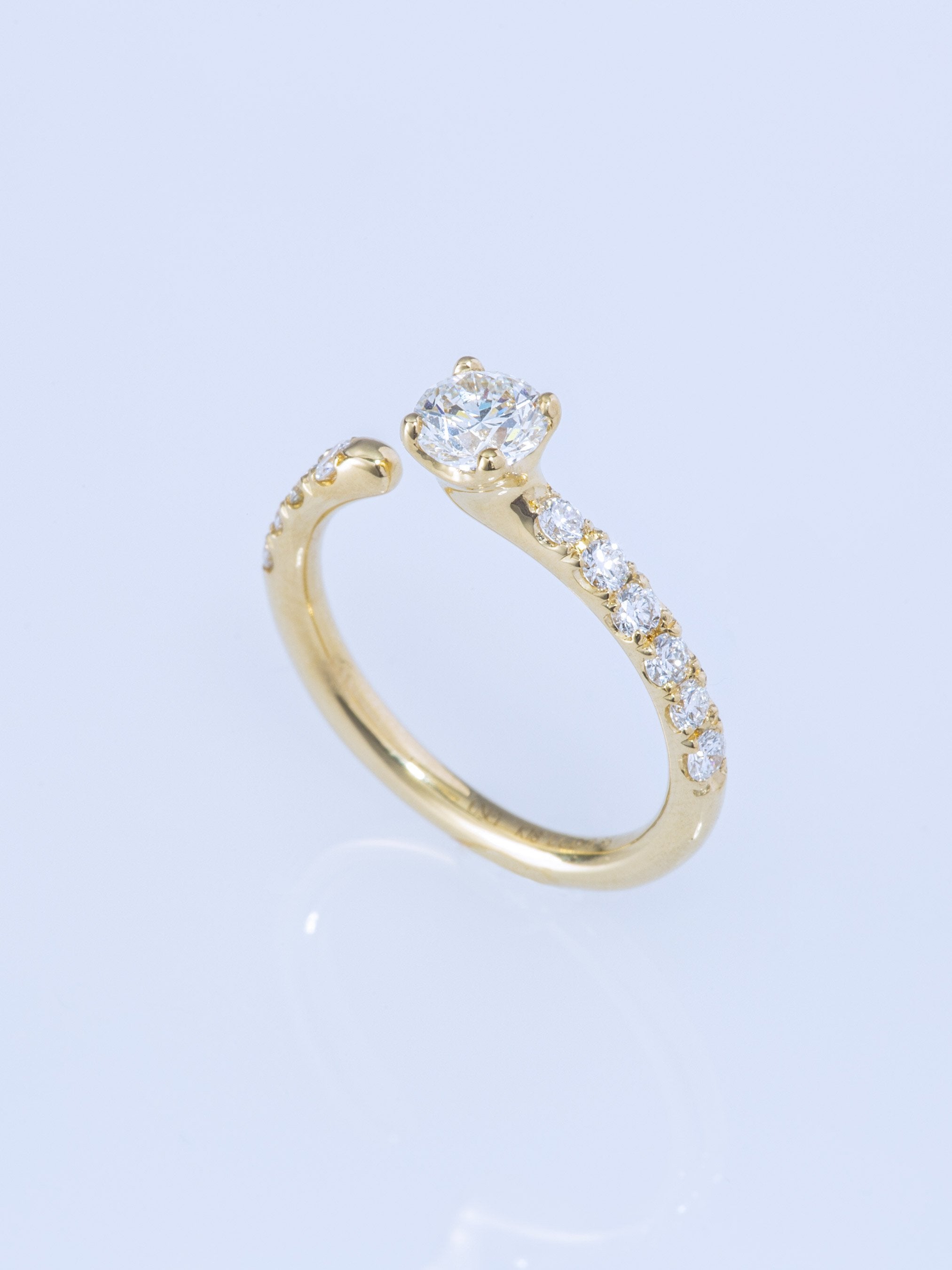 ハーフ エタニティリング レール留 ダイヤ 0.3ct 18金 ゴールド