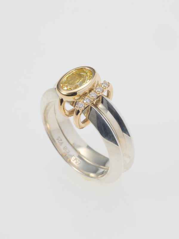 MEBUKI DOUBLE RING/Sapphire yellow
