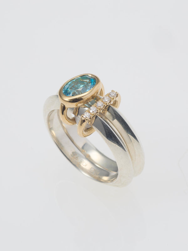 MEBUKI DOUBLE RING/Sapphire blue