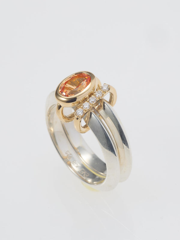 MEBUKI DOUBLE RING/Sapphire orange