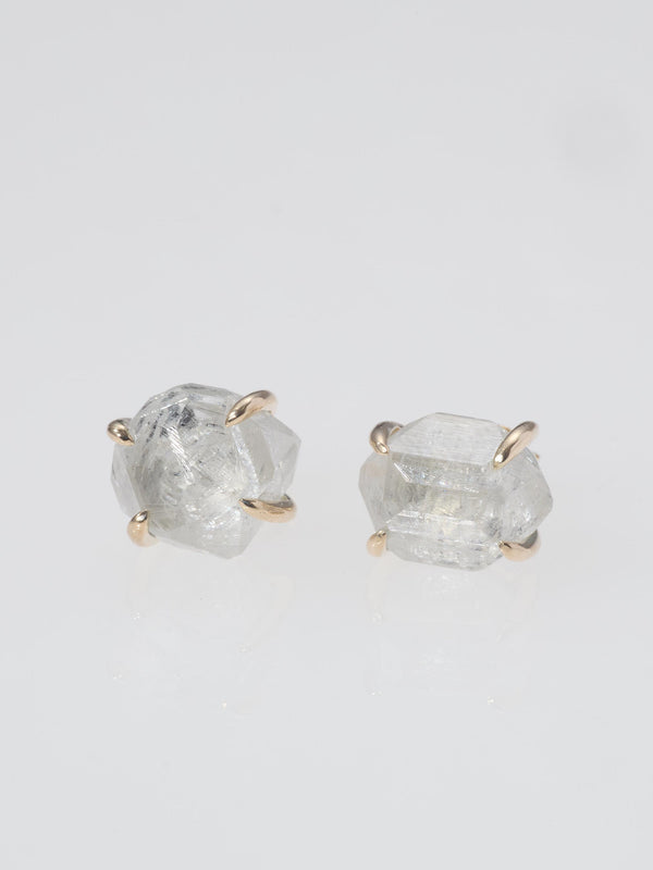 GENSEKI 4CT K10YG PIERCED EARRINGS
