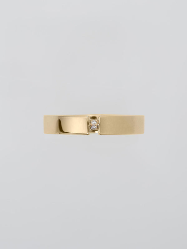 2PIECE BRIDGE DIAMOND RING HIRA K18YG × K18YG