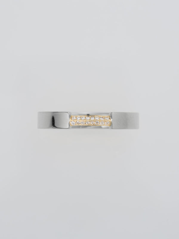 1/8 BRIDGE DIAMOND RING HIRA PT900 × K18YG
