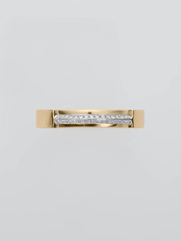1/4 BRIDGE DIAMOND RING HIRA K18YG × PT900
