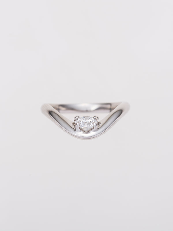 DROP CURVE 0.3CT ROUND PT900 RING