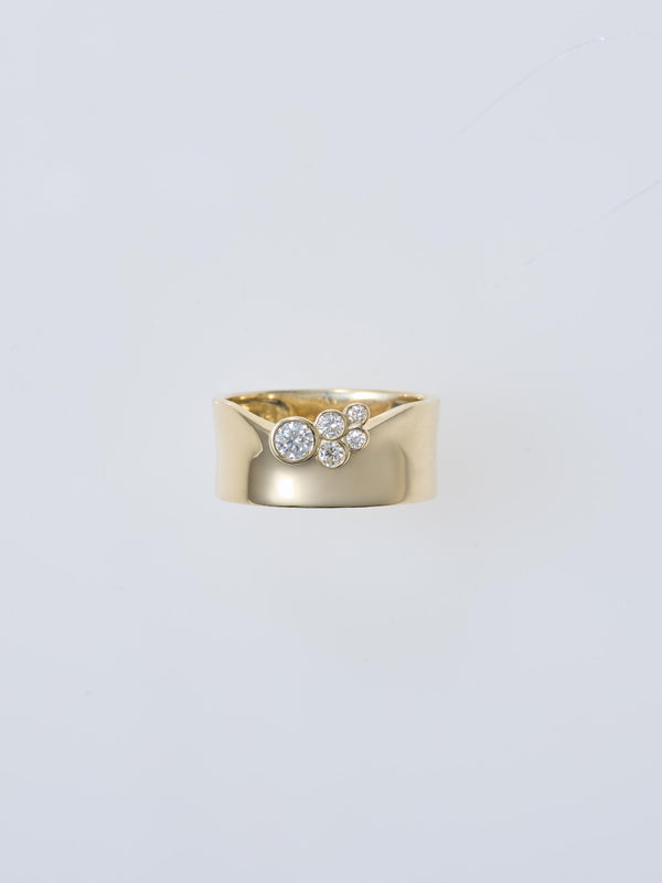 Soil K10YG WIDE DIAMOND RING
