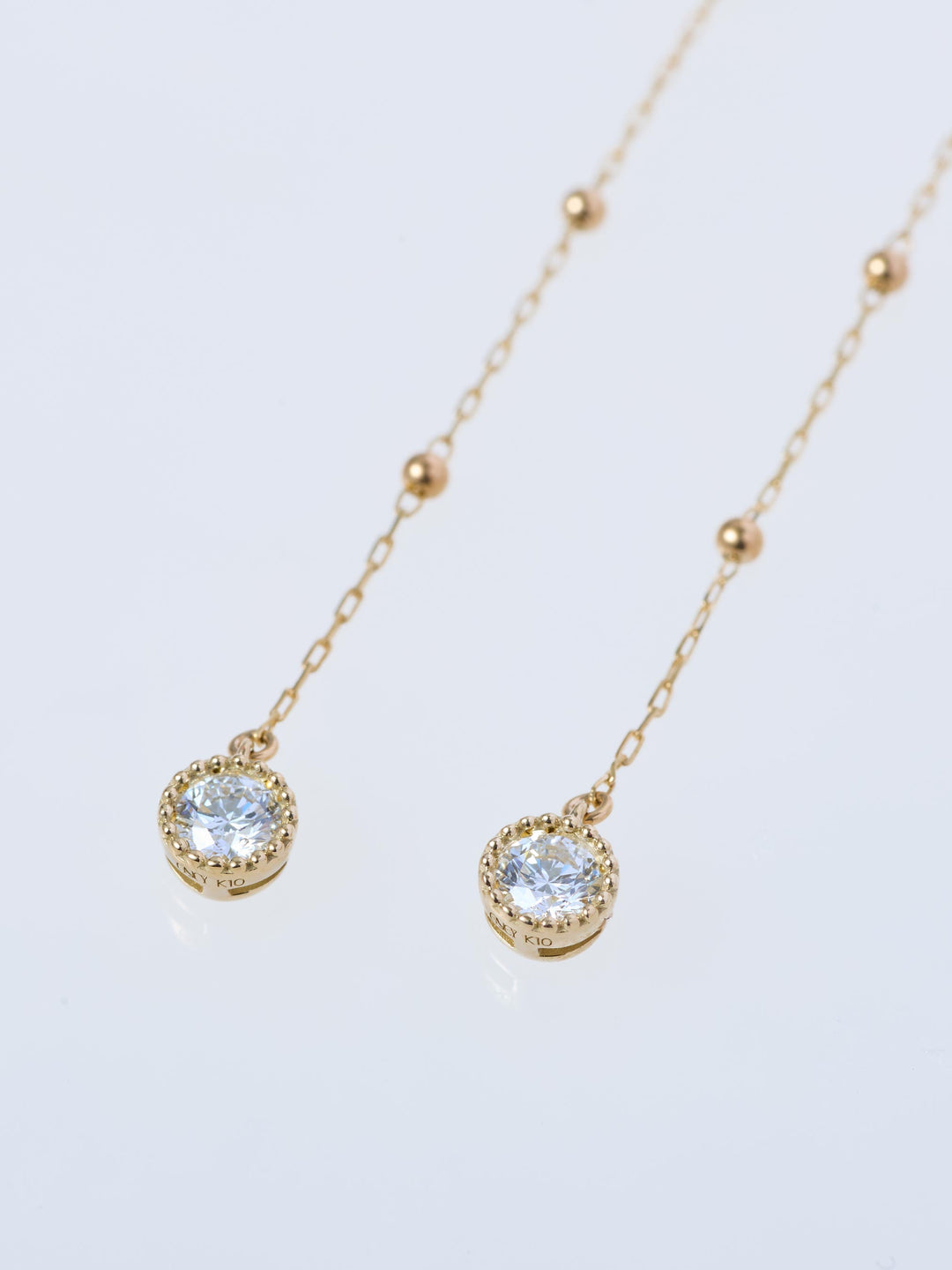 ツタ K10YG ダイヤモンド チェーンピアス | ENEY エネイ – ENEY公式