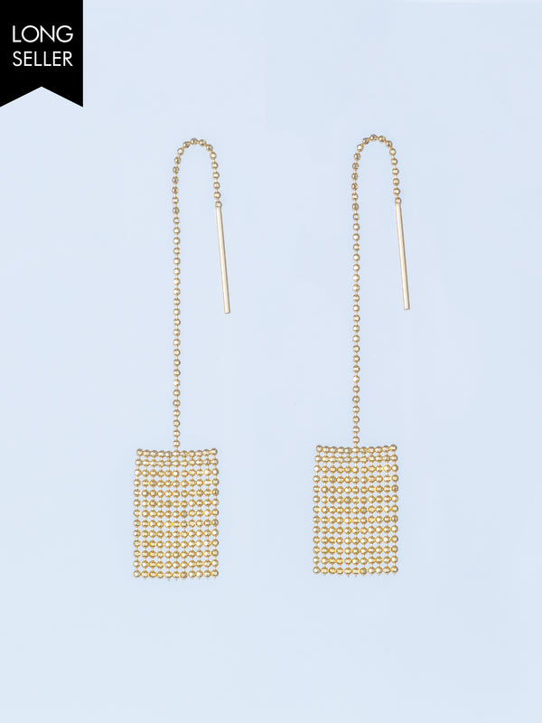 PIXEL CHAIN PIERCED EARRINGS