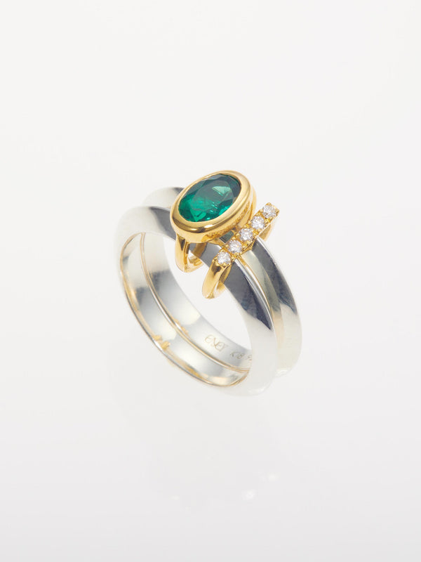 MEBUKI DOUBLE RING/Emerald