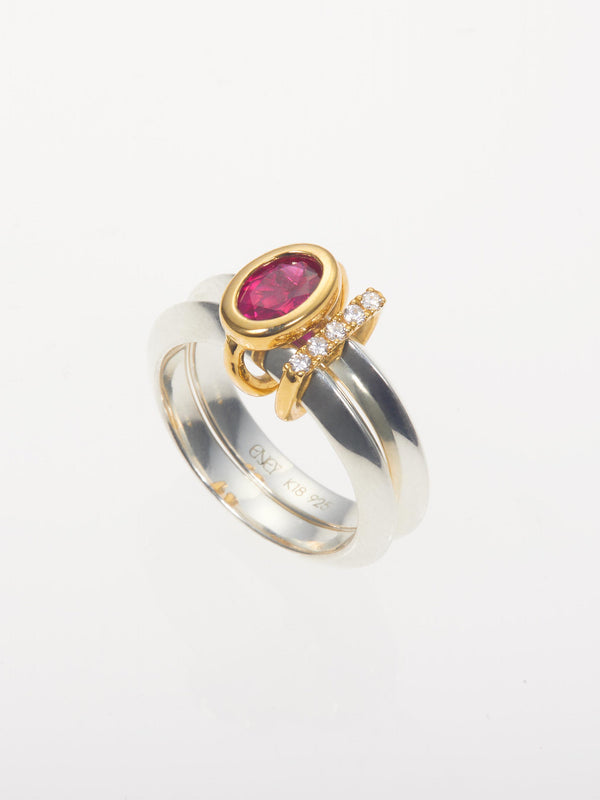 MEBUKI DOUBLE RING/Ruby