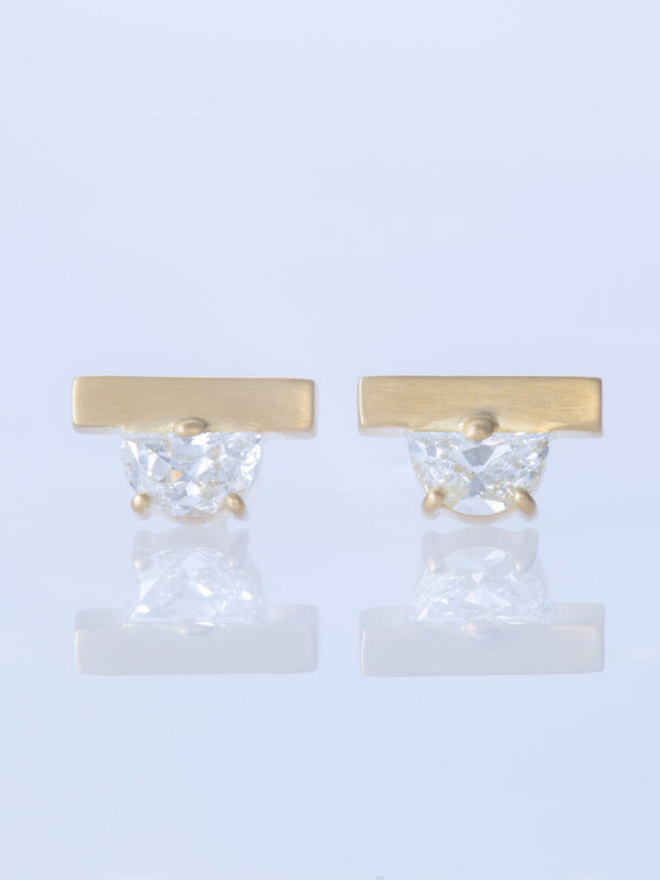 HALF MOON PIERCED EARRINGS