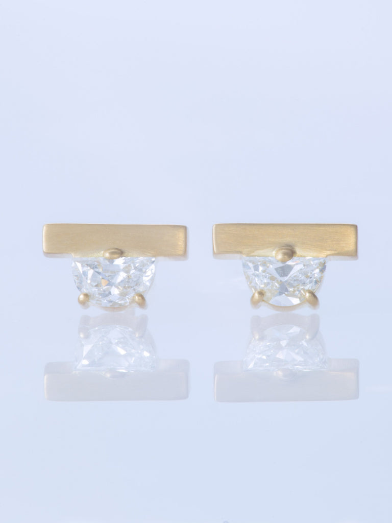 himie プティムーン2連スタッドピアス K18YG【美品】 2 Petit moon pierced earrings WG / 2 プティムーン ピア