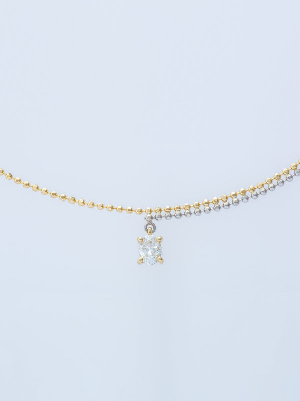PIXEL 0.15CT OVAL CHAIN NECKLACE