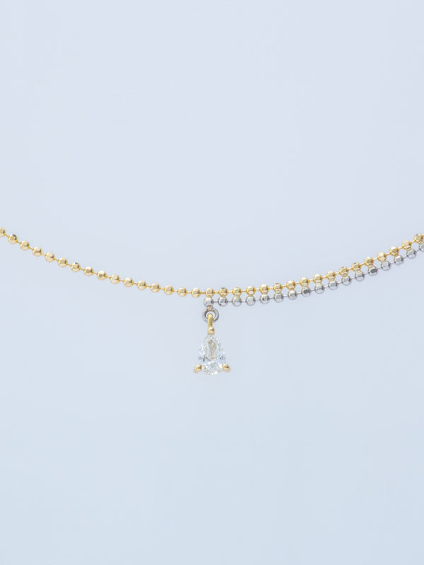 PIXEL 0.12CT PEAR CHAIN NECKLACE