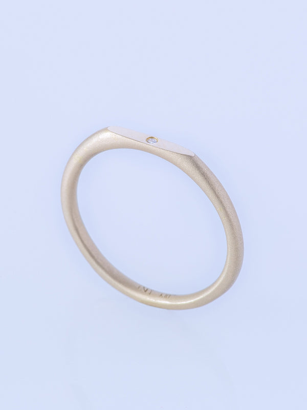 SURFACE K10YG POINT MATTE SLIM RING