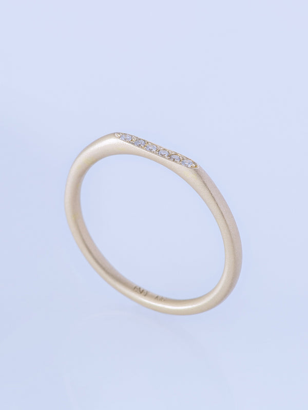 SURFACE K10YG MELEE DIAMOND MATTE SLIM RING