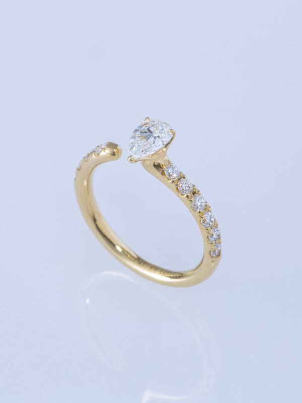 ONE PEAR 0.5CT HALF ETERNITY RING