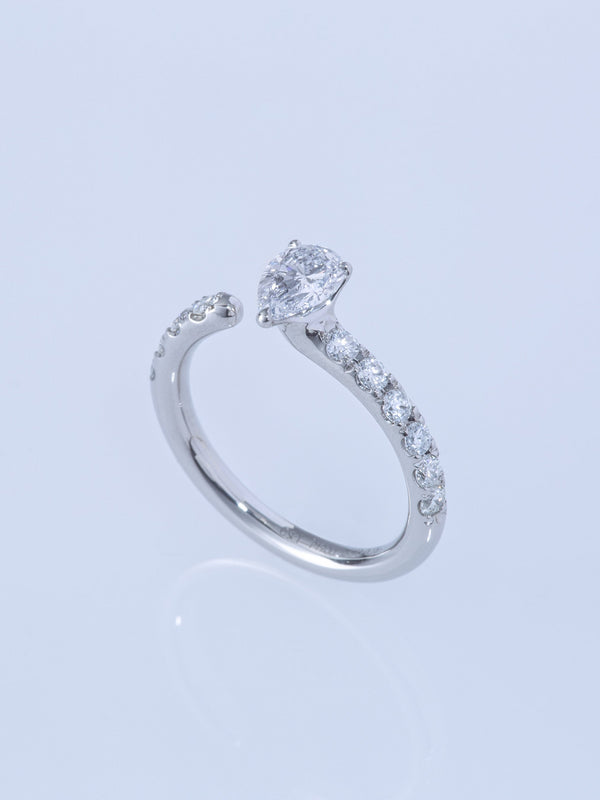 ONE PT900 PEAR 0.5CT HALF ETERNITY RING
