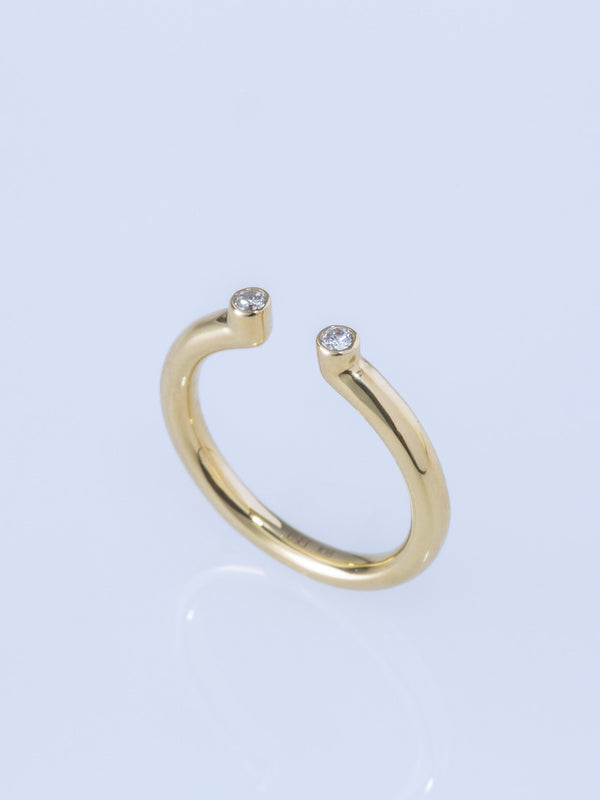 TWO K18YG DOUBLE MELEE RING
