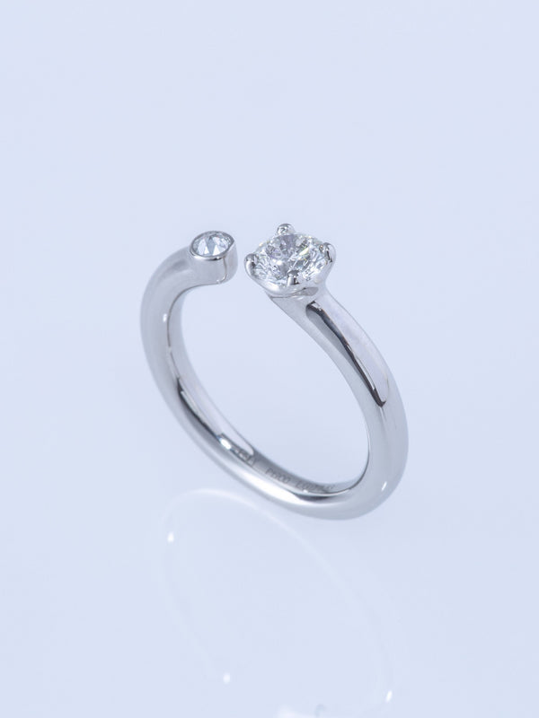 TWO PT900 ROUND/ROUND ROSE RING