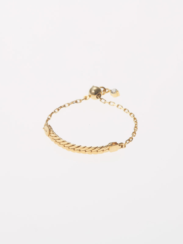 HERRINGBONE K18 CHAIN RING
