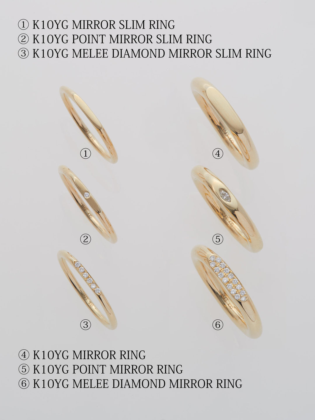 サーフェス K10YG ポイント マット仕上げ スリムリング | ENEY エネイ